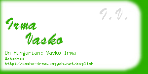 irma vasko business card
